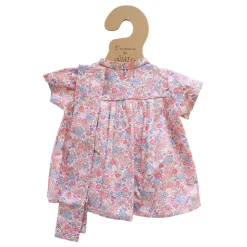 Tenue de poupée Rosie robe fleurie bleu et rose