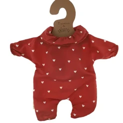 Tenue de poupée Simone cœurs terracotta