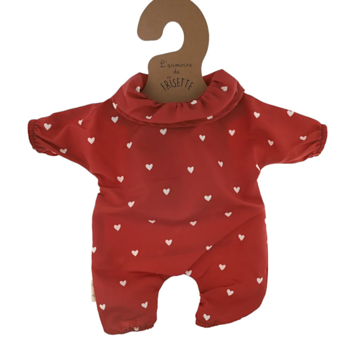 Tenue de poupée Simone cœurs terracotta
