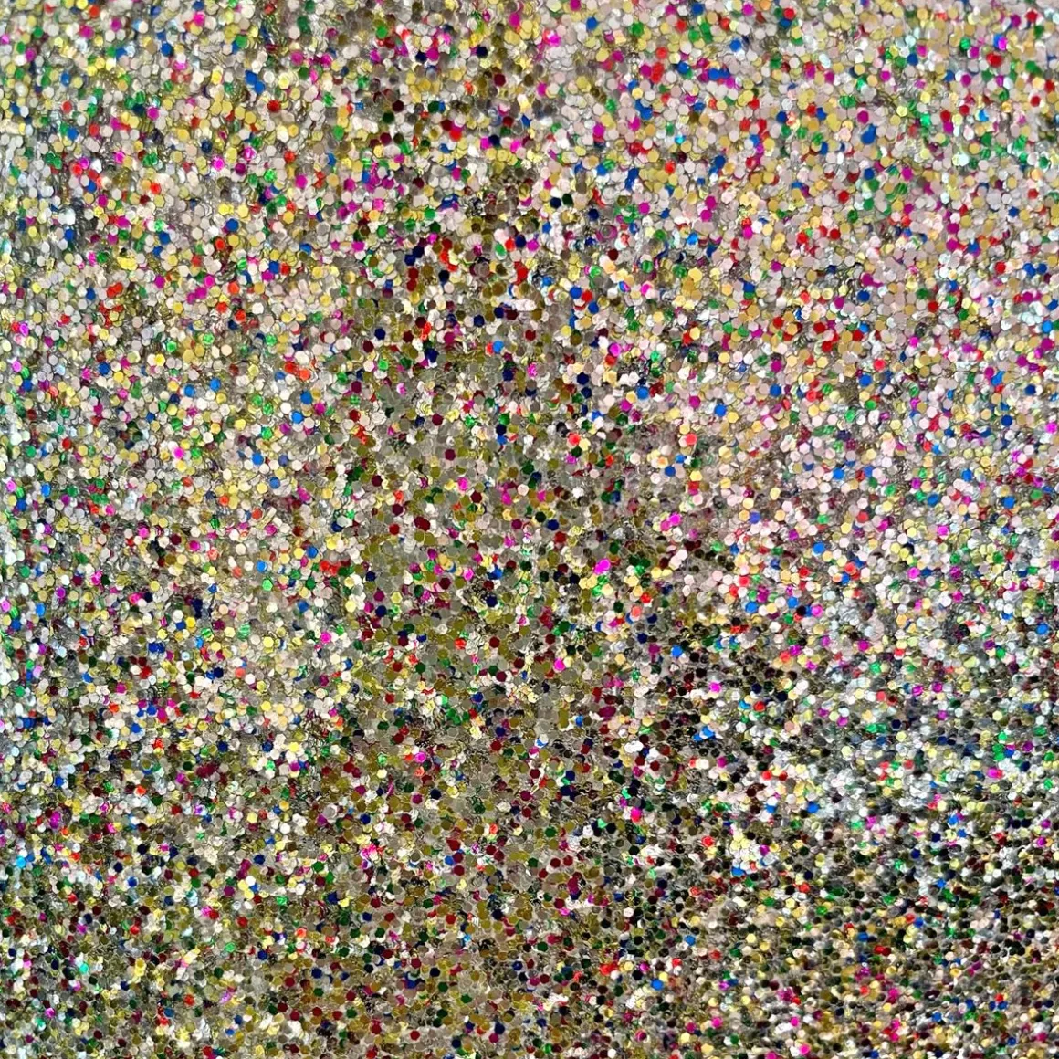 Toile cirée à paillettes multicolores