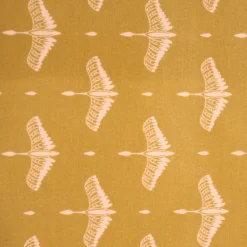 Toile cirée oiseaux moutarde