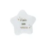 Étoile en céramique blanche et dorée "Fais un vœu"