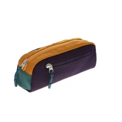 Trousse color block bleu et jaune