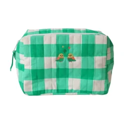 Trousse de toilette à carreaux verts - Les Inséparables