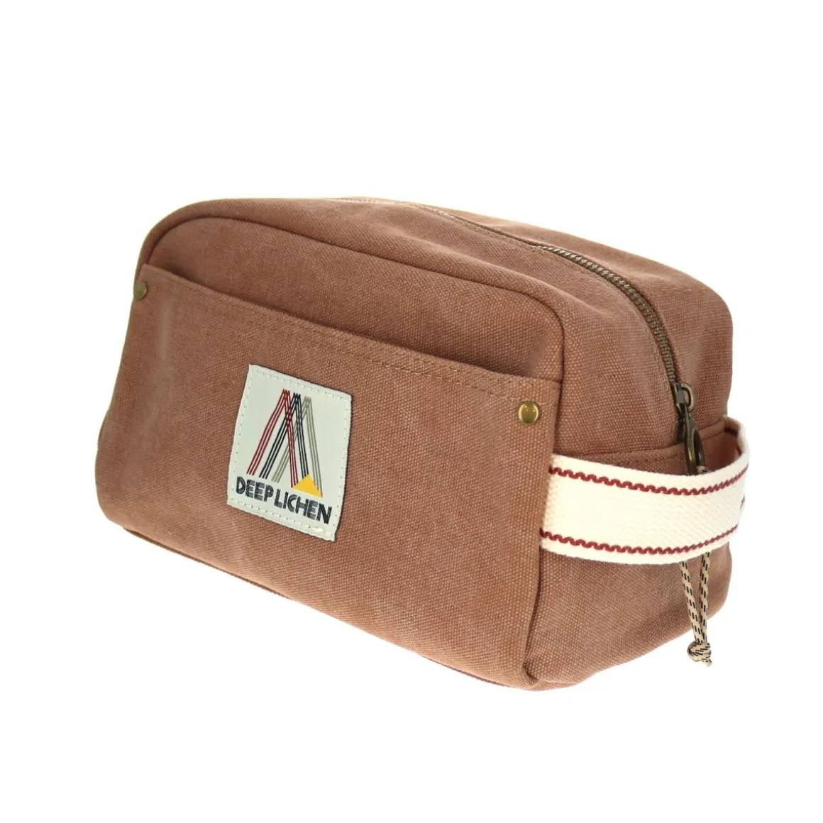 Trousse de toilette en toile marron