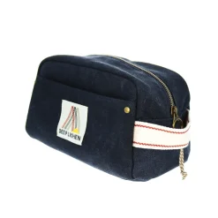 Trousse de toilette en toile bleu marine