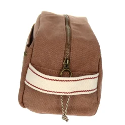 Trousse de toilette en toile marron