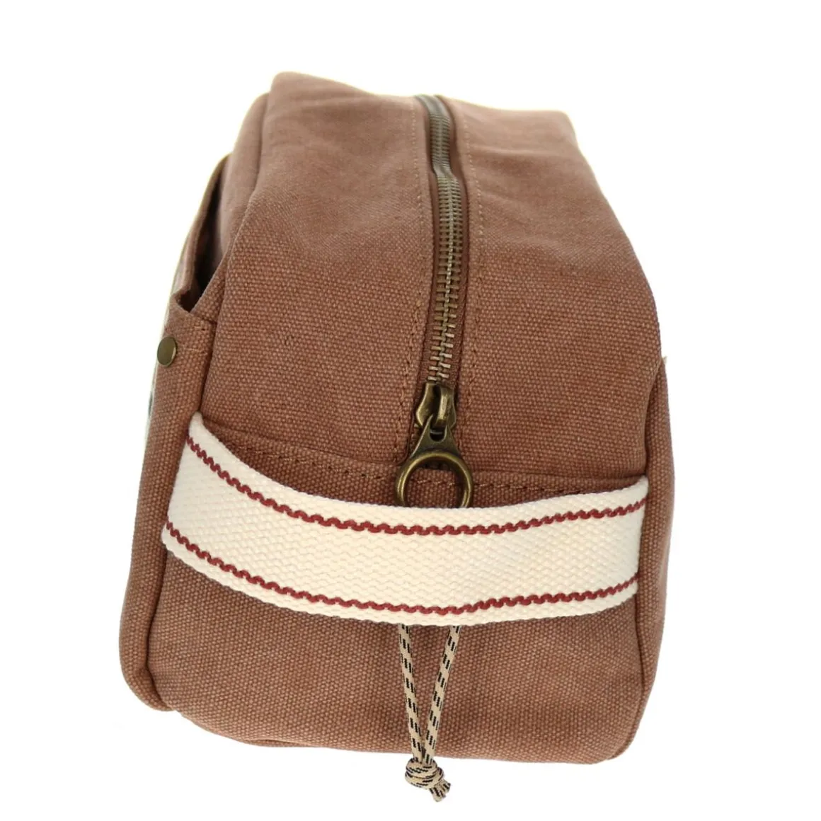 Trousse de toilette en toile marron
