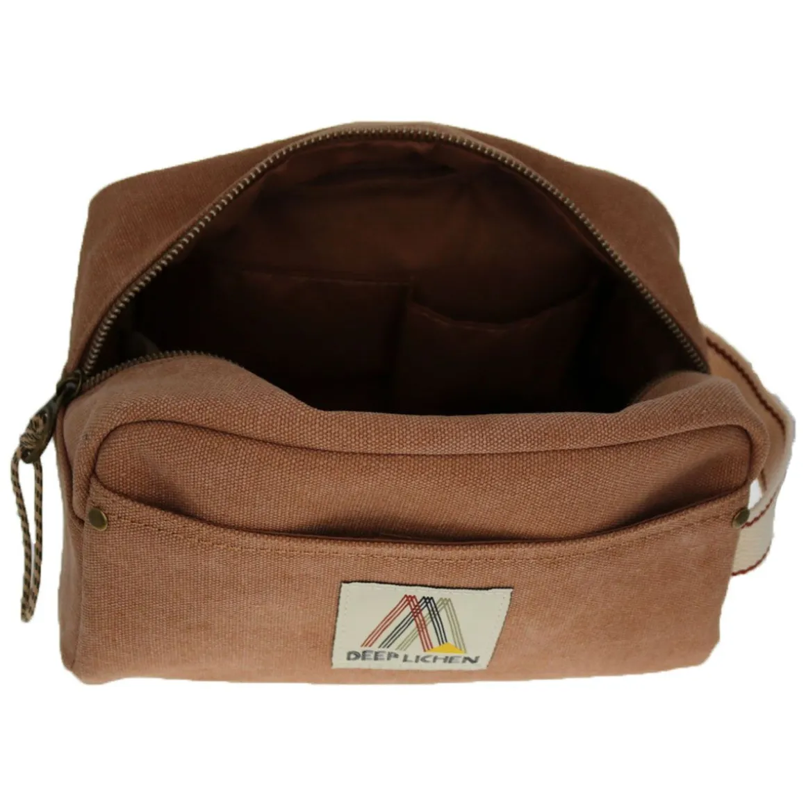 Trousse de toilette en toile marron