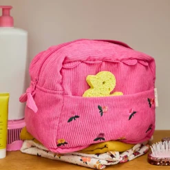 Trousse de toilette en velours rose - La vie en rose