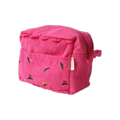 Trousse de toilette en velours rose - La vie en rose