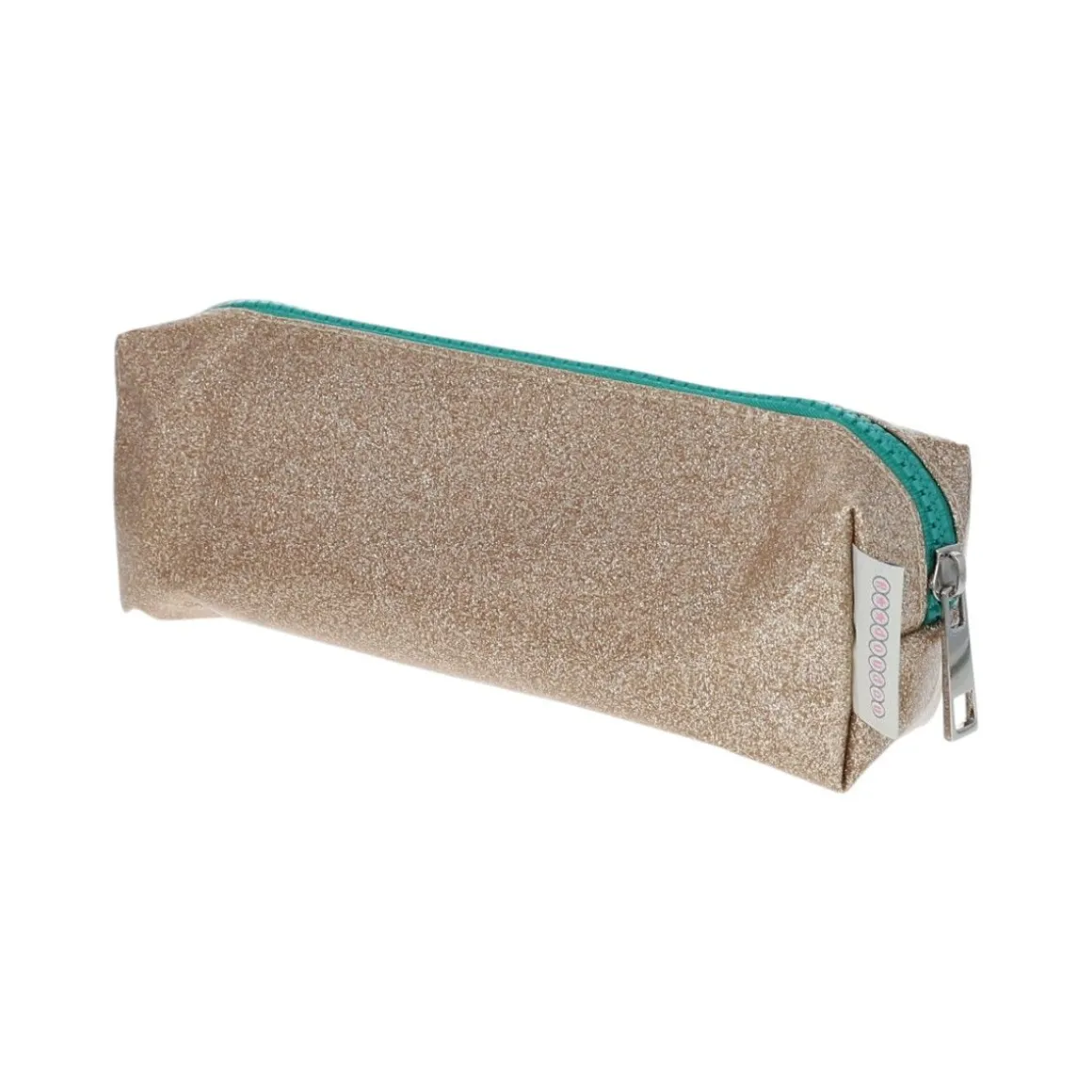 Trousse dorée et verte à paillettes