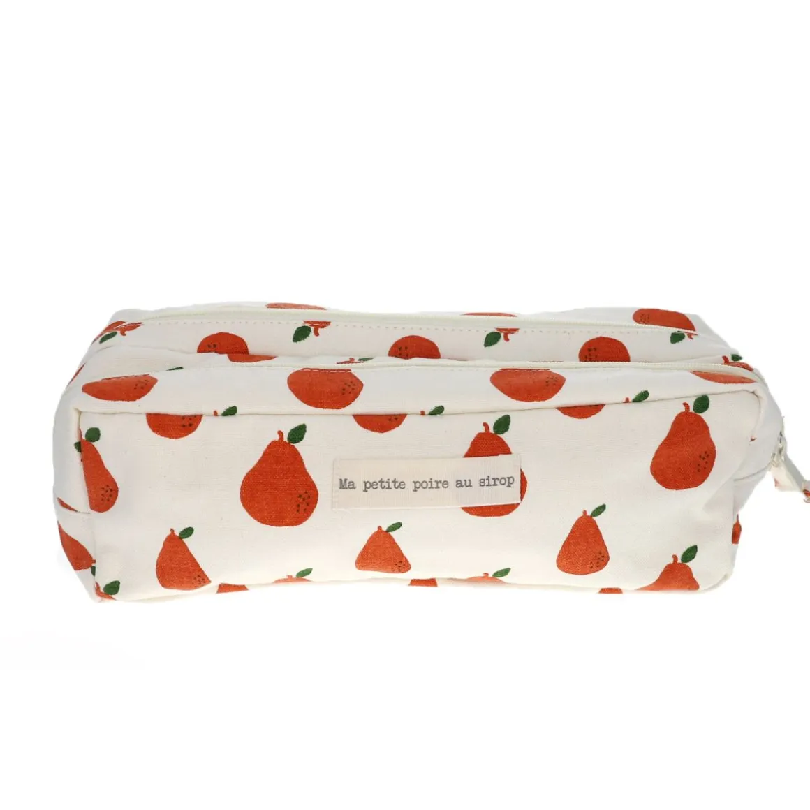 Trousse double zip - poire argile