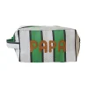 Trousse rayée verte broderie Papa - Copacabana party !