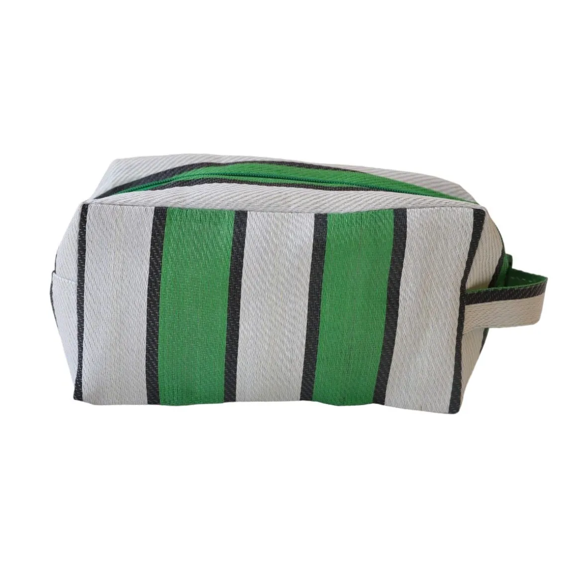 Trousse rayée verte broderie Papa - Copacabana party !