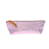 Trousse stylos en cuir rose pale