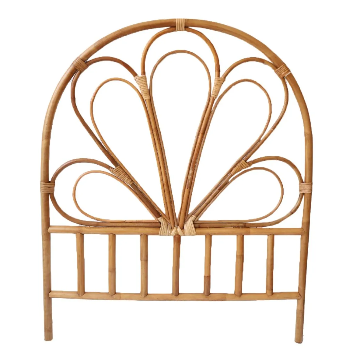 Tête de lit rotin enfant fleur