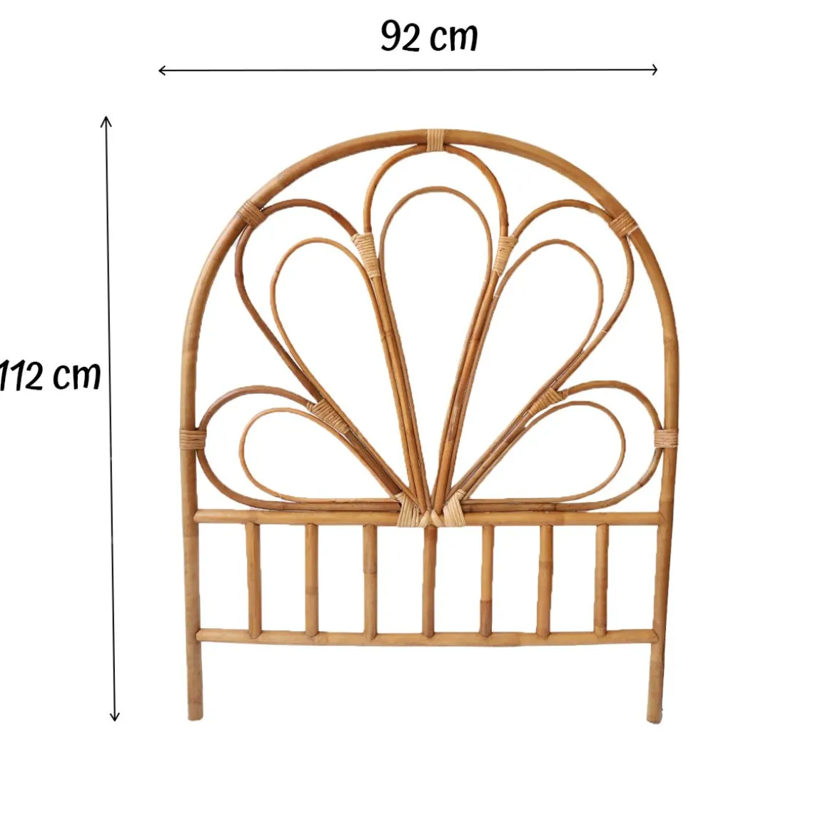 Tête de lit rotin enfant fleur