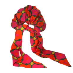 Turban à nouer fleurs rose et orange - Copacabana party !