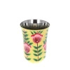Verre acier fleurs jaune