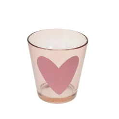 Verre cœur rose