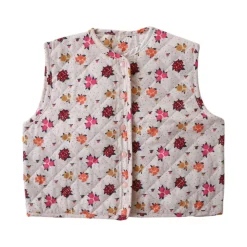 Veste sans manches matelassée enfant fleurie - La vie en rose