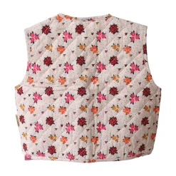 Veste sans manches matelassée enfant fleurie - La vie en rose