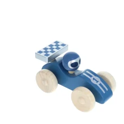 Voiture de course en bois bleue