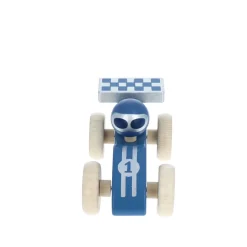 Voiture de course en bois bleue